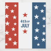 7月4日文字赤・白・青（星あり） ワインラベル (シングルラベル)