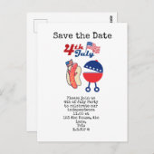 7月4日日付の保存Independence Dayパーティー ポストカード (正面/裏面)