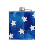 7月4日星の青い絞り染めのパターンをパーソナライズ フラスク (裏面)