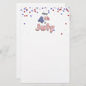 7月4日星ストライプ球 便箋 (正面/裏面)