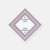 7月4日星・ストライプ名前をカスタムする年 スタンダードカクテルナプキン (角)