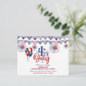 7月4日書道独立パーティの招待状 シーズンポストカード (スタンド正面)