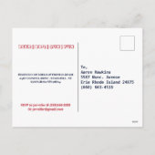 7月4日書道独立パーティの招待状 シーズンポストカード (裏面)