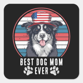 7月4日最高の犬母/パパパーソナライズされた スクエアシール