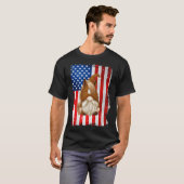 7月4日格言グラフィック愛国馬アメリ Tシャツ (正面フル)