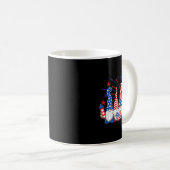 7月4日格言愛国的なアメリカ国旗かわいいGn コーヒーマグカップ (正面右)