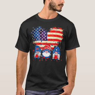 7月4日格言愛国的なアメリカ国旗かわいいpu tシャツ