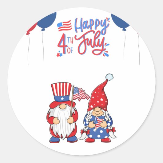 7月4日格言Tシャツ ラウンドシール (正面)