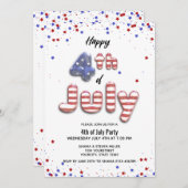 7月4日気球スターズストライプパーティの招待状 招待状 (正面/裏面)