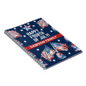 7月4日水彩ファミリー名パーソナライズされた ノートブック (右側)