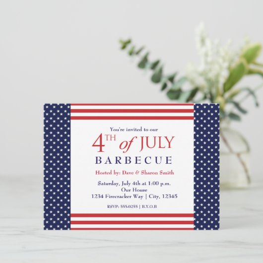 7月4日独立型パーティーイベント招待状 招待状 (スタンド正面)