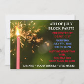 7月4日独立型ブロックパーティースパークラー 招待状 (正面)