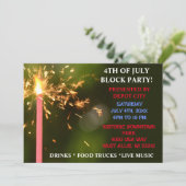 7月4日独立型ブロックパーティースパークラー 招待状 (スタンド正面)