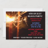 7月4日独立型ブロックパーティースパークラー 招待状 (正面)