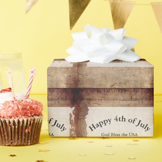7月4日📜独立宣言 ラッピングペーパー (誕生日パーティー)