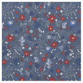 7月4日独立愛国心赤白青 ファブリック