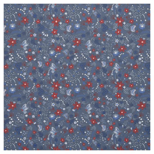 7月4日独立愛国心赤白青 ファブリック (見本)