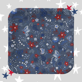 7月4日独立愛国心赤白青 ペーパープレート