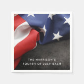 7月4日独立日愛国国旗 スタンダードカクテルナプキン (正面)