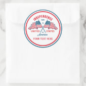 7月4日独立日米国国旗 ラウンドシール (バッグ)