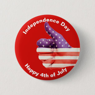 7月4日独立記念日アメリカ国旗のボタン 缶バッジ