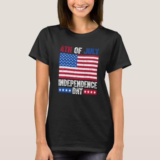 7月4日独立記念日アメリカ国旗 Tシャツ (正面)