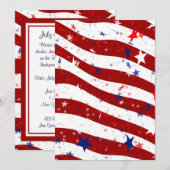 7月4日独立記念日パーティーBBQ招待状 招待状 (正面/裏面)