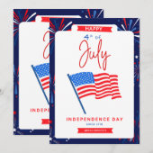 7月4日独立記念日フラットカード シーズンカード (正面/裏面)