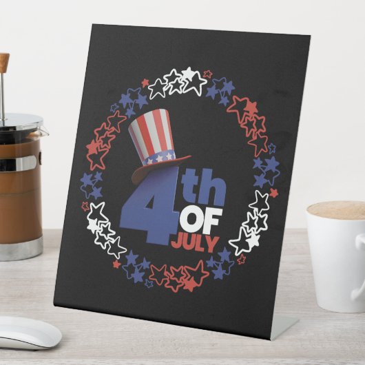 7月4日独立記念日ペデスタルサイン 台座サイン (インサイチュ)