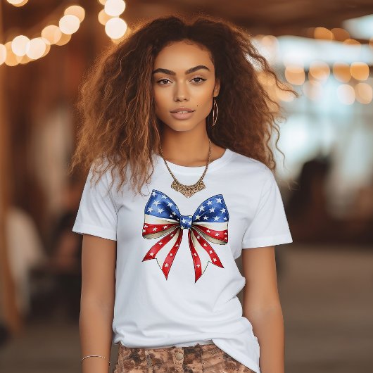 7月4日独立記念日リボン Tシャツ