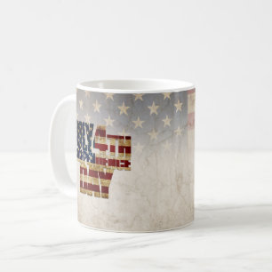 7月4日独立記念日ヴィンテージ国旗のデザイン コーヒーマグカップ