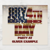 7月4日独立記念日ヴィンテージ国旗のデザイン ビールラベル (シングルラベル)