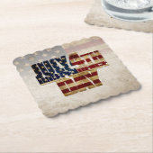 7月4日独立記念日ヴィンテージ国旗のデザイン ペーパーコースター (アングル)