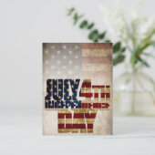 7月4日独立記念日ヴィンテージ国旗のデザイン ポストカード (スタンド正面)