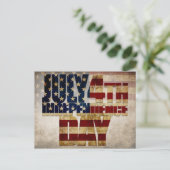 7月4日独立記念日ヴィンテージ国旗のデザイン ポストカード (スタンド正面)