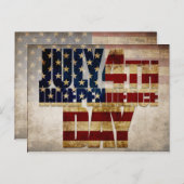 7月4日独立記念日ヴィンテージ国旗のデザイン ポストカード (正面/裏面)