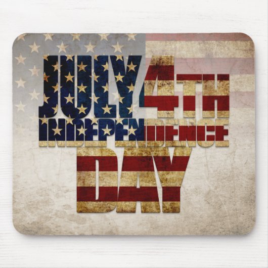 7月4日独立記念日ヴィンテージ国旗のデザイン マウスパッド (正面)