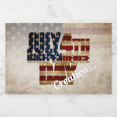 7月4日独立記念日ヴィンテージ国旗のデザイン リキュールボトルラベル (シングルラベル)