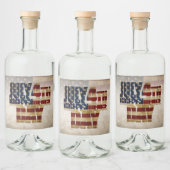 7月4日独立記念日ヴィンテージ国旗のデザイン リキュールボトルラベル (ボトル)