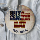 7月4日独立記念日ヴィンテージ国旗のデザイン 缶バッジ (インサイチュ)