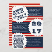 7月4日独立記念日招待状 招待状 (正面/裏面)