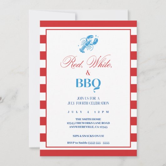 7月4日独立記念日招待状 招待状 (正面)