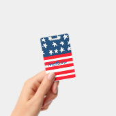 7月4日独立記念日 アメリカ国旗 名前を追加するテキスト バッジ (手持ち)