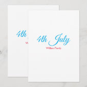 7月4日独立記念日 名前テキスト カスタム 招待状 (正面/裏面)