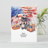 7月4日猫の招待状　保存日付 招待状 (スタンド正面)