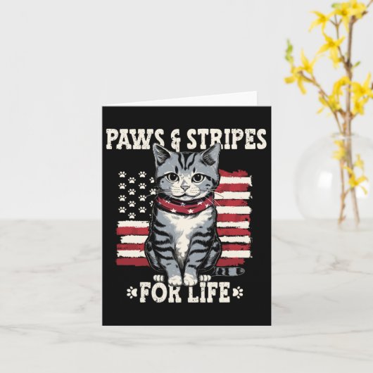 7月4日猫好き カード (黄色い花)