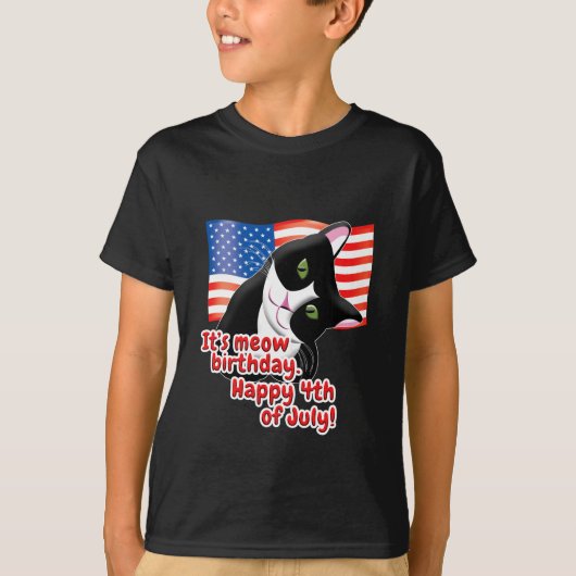 7月4日猫 Tシャツ (正面)