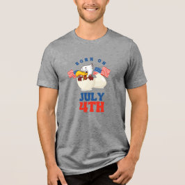 7月4日生まれのイーグルTシャツ 冗談 トライブレンドTシャツ
