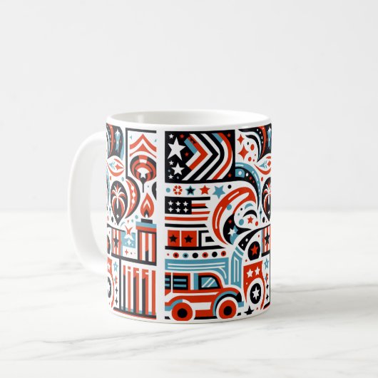 7月4日生成パターン コーヒーマグカップ (正面左)