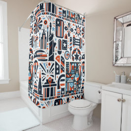 7月4日生成パターン シャワーカーテン